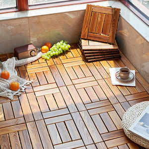 พื้นไม้เนื้อแข็งเคลือบน้ำมันคุณภาพสูง ขนาด 30*30*2.3 ซม. สำหรับติดตั้งระเบียงสวนกลางแจ้ง - Product Image 1