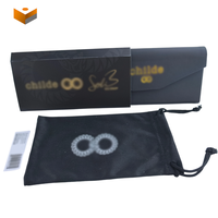 Étui à lunettes de luxe portable triangulaire pliable en cuir, personnalisable, pour lunettes optiques et de soleil, boîte d'emballage