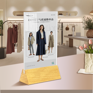 Tùy chỉnh máy tính để bàn Diagonal Acrylic dấu hiệu đứng màn hình Flyer menu Giấy Chủ A5/A6 quảng cáo hiển thị đứng - Product Image 5