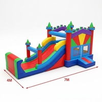 Château gonflable commercial avec toboggan, combo château gonflable pour enfants pour location de fête et aire de jeux extérieure