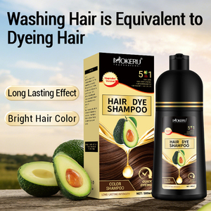 MOKERU Shampoo Colorante Rapido e Permanente, Tinta Naturale con Cressa e Avocado, <span class=keywords><strong>Senza</strong></span> <span class=keywords><strong>Ammoniaca</strong></span>, Copertura Capelli Grigi e Bianchi, 500ml - Product Image 3