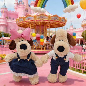 צעצוע כלב רך וחמוד בסיטונאות, בובת פרווה עם תלבושות מרובות, דמות מצוירת, מתנה לילדים, בנות ובנים - Product Image 2