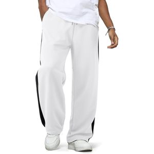 FOXA Men's Sweatpants Wide Leg Drawstring Waist Casual Stretch Track <b>Pants</b> Midweight Cotton <b>Spandex</b> - Product Image 1