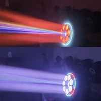 7er-Set 40W Bee-Eye LED RGBW + Laser + LED-Ring 3-in-1 DMX512 Aluminiumlegierung Dimmbarer Moving Head Bühnenstrahler für Hochzeiten und Studios