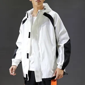 도매 핫 세일 맞춤 로고 인쇄 패션 스타일 캐주얼 스포츠 체육관 착용 남성 지퍼 까마귀 방풍 자켓
