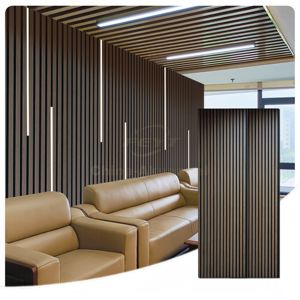 चारकोल रूम विभाजक स्लवाल ध्वनि ध्वनिक लकड़ी स्लेट दीवार पैनल - Product Image 1