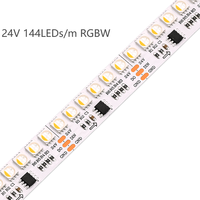 Bande LED RGBW adressable UCS2904, haute densité, haute luminosité, 144 LED/m, DC12V/24V, lumière pixel programmable pour éclairages de scène