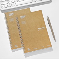 Carnet à spirales en papier kraft format A5, personnalisable avec logo, pour réunions d'affaires et minutes de réunion