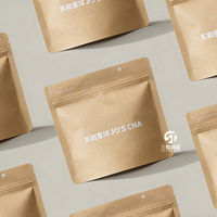 Bolsas de Papel Kraft Impresas Personalizadas para Alimentos |   Empaque a prueba de humedad con cierre vertical para té