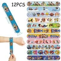 Nouveaux bracelets claquettes en PVC transfrontaliers pour enfants, thème Pat'Patrouille, 12 styles, cadeaux de fête d'anniversaire à thème dessin animé avec sauvetage de chiots