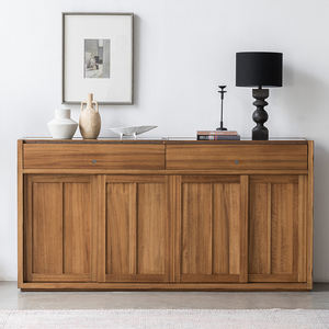 Mueble de Almacenamiento con Puerta Corredera para Sala de Estar, Diseño Moderno y Minimalista, Muebles de Madera de Teca Africana para Uso en el Hogar y Hoteles - Product Image 4