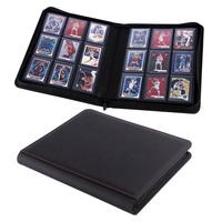 Album de cartes à collectionner à 9 pochettes avec fermeture éclair, en cuir PU, pour cartes TCG et sportives, compatible avec les protège-cartes rigides 3x4