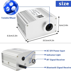 Kit d'éclairage d'ambiance pour <span class=keywords><strong>voiture</strong></span> avec plafonnier à fibres optiques LED RGBW 10W, 550 étoiles scintillantes - Product Image 6