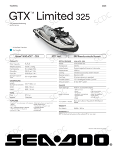 Jet ski de tourisme haut de gamme GTX Limited 325 2026 avec <span class=keywords><strong>moteur</strong></span> 4 temps de 325 CV, 3 sièges, conduite stable et design luxueux - Product Image 5