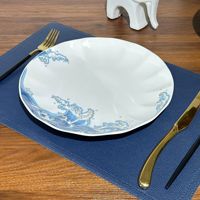 Assiette de table en porcelaine style bohème, vaisselle créative nordique européenne pour la maison, plat de service pour salade, steak, dessert, compatible micro-ondes