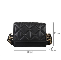 Nouveau sac à bandoulière pour femme en PU à motif diamant, résistant à l'eau, avec une seule sangle