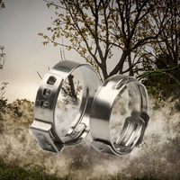 Collier de serrage métrique sans palier en acier inoxydable 304 à oreille unique, OEM 5,3 mm-92 mm, certifié ISO IATF16949 pour le secteur de la santé