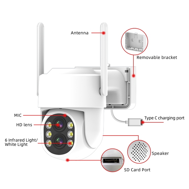 2025 Hot Selling Smart Home Security Camera Two Way Audio Easy to Install WiFi Cctv Ptz Wireless Camera