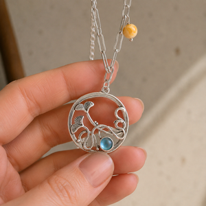 <b>Leaf</b> Shape Pendant <b>Necklace</b> Simple Design <b>Necklace</b> for Women Daily Wear - Product Image 4