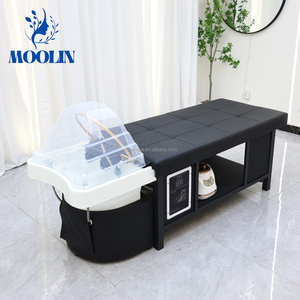 MOOLIN Poltrona Professionale per Lavaggio Capelli da Salone di Bellezza, Colore Personalizzabile, Lettino Massaggio Thai, Pelle PU, Terapia Acquatica Leggera - Product Image 3