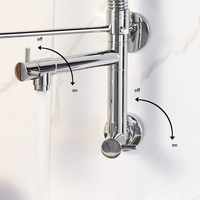 Robinet de cuisine mural moderne de haute qualité, mélangeur eau chaude et froide, rotation à 360°, tirette rétractable en acier inoxydable