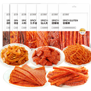 Lakexixi Nostalgia 92g/Bags Handmade Spicy Hunan Latiao Traditional Chinese Gluten Instant Snacks Big Spicy Piece Sticks Blé - Product Image 4