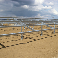 Support de montage au sol pour panneaux solaires galvanisé à chaud, structure de support de panneaux photovoltaïques inclinables pour système d'énergie solaire extérieur