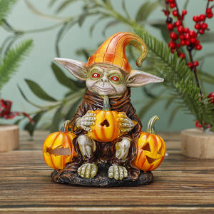 Gnomo Decorativo de Resina para <span class=keywords><strong>el</strong></span> Hogar con Diseño de Calabaza Alienígena de Halloween, <span class=keywords><strong>Duende</strong></span> de Jardín Rudolph - Product Image 3