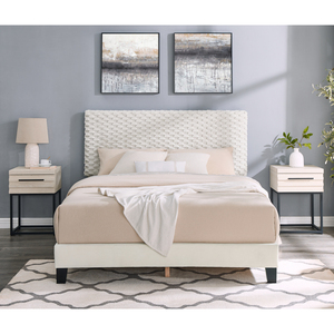 Findlay 3-Piece Bedroom <b>Set</b> Plush 3D Upholstered <b>Bed</b> With Two Nightstands <b>Full</b> Size - Product Image 1