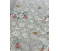 Tissu brodé 100 % polyester doux, motif poisson Koi et floral, respirant, pour Abaya et robe longue femme - Grande vente