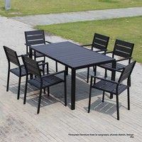 Ensemble de table et de chaises de salle à manger d'extérieur en aluminium haut de gamme, meubles de jardin pliables pour hôtel, café, restaurant, terrasse