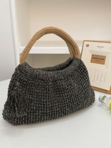 <span class=keywords><strong>2025</strong></span> cổ điển sang trọng của phụ nữ Crochet túi xách ví Mới Bạc ren dệt kim ly hợp hai cho buổi tối bình thường bên bãi biển mua sắm - Product Image 5