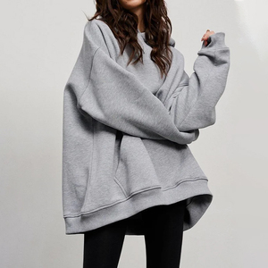 Sweat-shirt à capuche surdimensionné personnalisé de haute qualité, logo personnalisé, mode, logo personnalisé, gris, femme - Product Image 1