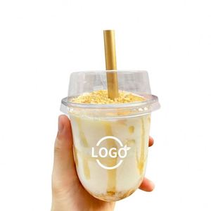 Gobelet jetable en PP transparent givré en forme de U, personnalisé avec logo, pour boissons froides et chaudes, avec couvercle, 90-380/500/700U, fabriqué sur mesure en usine - Product Image 2