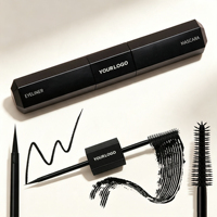 Ensemble de maquillage liquide pour les yeux avec logo personnalisé, eye-liner et mascara, imperméable, longue tenue, 2 en 1