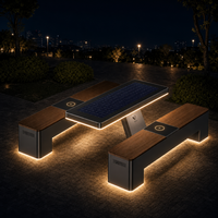 Banc solaire extérieur intelligent avec recharge USB sans fil et LED pour campus et place publique – OEM/ODM personnalisé
