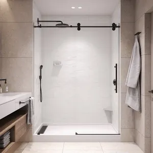 Seawin Popular Design 10mm Single Roller Sliding Bathroom Shower Door Frameless Tempered Glass Shower Room Cabin