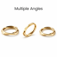 Bague double en acier inoxydable plaqué or 18 carats, or rose, rotative, verrouillable, tendance, luxueuse, hypoallergénique, certifiée pour femmes