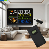 Funkgesteuerte Wetterstation mit VA-Farbdisplay, Wecker und Funksensor, Wetterstation mit Temperaturtrend und Uhr