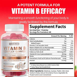BIOCCHN Vitaminas Multivitamin Gummies Suplemento Adultos Niños Vitamina <span class=keywords><strong>B1</strong></span> B12 Gummy <span class=keywords><strong>Vitamin</strong></span> B Complex Gummies - Product Image 2