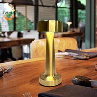 Restaurant populaire Led Rechargeable Sans Fil Lampe De Table Portable Bronze Métal LED Lampe De Bureau