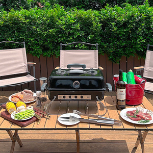 Folding Leg Portable <b>BBQ</b> Grill 57x32x37cm <b>Smokeless</b> Rust Proof Outdoor Picnic Grill With Spatula For Camping Home Use - Product Image 1