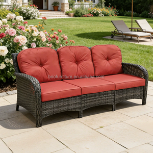 Venta Caliente de Fábrica, Sofá de Ratán Moderno para Exteriores, Sofá de 3 Plazas, Impermeable, Cojines Extraíbles, Muebles de Patio, Muebles de Balcón - Product Image 4