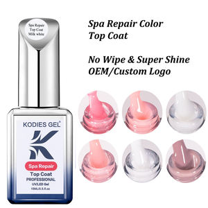 KODIES GEL UV Gel Polish Spa Reparatie Top Jas Geen Veeg Custom Logo Nagellak Private Label OEM Gezonde Roze Melkachtig Witte Finish - Product Image 1