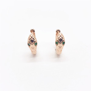 Snake-Shaped <b>Cuff</b> <b>Earrings</b> Zinc Alloy Micro Insert Emerald Eyes Small Animal Design Fashion Jewelry - Product Image 4
