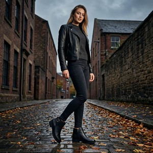 מגפי עבודה שחורים מעור דמוי עור עם רוכסן לנשים, סתיו-חורף <span class=keywords><strong>2026</strong></span>, מגפי קרסול לנשים - Product Image 6