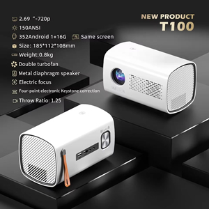 White Portable WiFi 5G Projector 1080P Smart <b>Mini</b> Projector Short Throw LCD Display for Home Theater - Product Image 5
