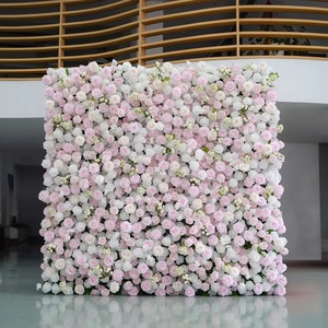 Mur de fleurs violet foncé et lilas, panneau floral riche, style romantique pour mariage, fête nuptiale et toile de fond d'événement - Product Image 2
