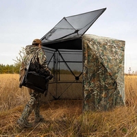 Abri de chasse camouflage pop-up 5 faces personnalisable 360° °   Abri de chasse imperméable et transparent avec sac de transport pour la chasse en plein air