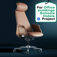 Chaise de bureau exécutive moderne en cuir avec base pivotante réglable en hauteur, idéale pour le bureau à domicile, structure métallique, revêtement en cuir